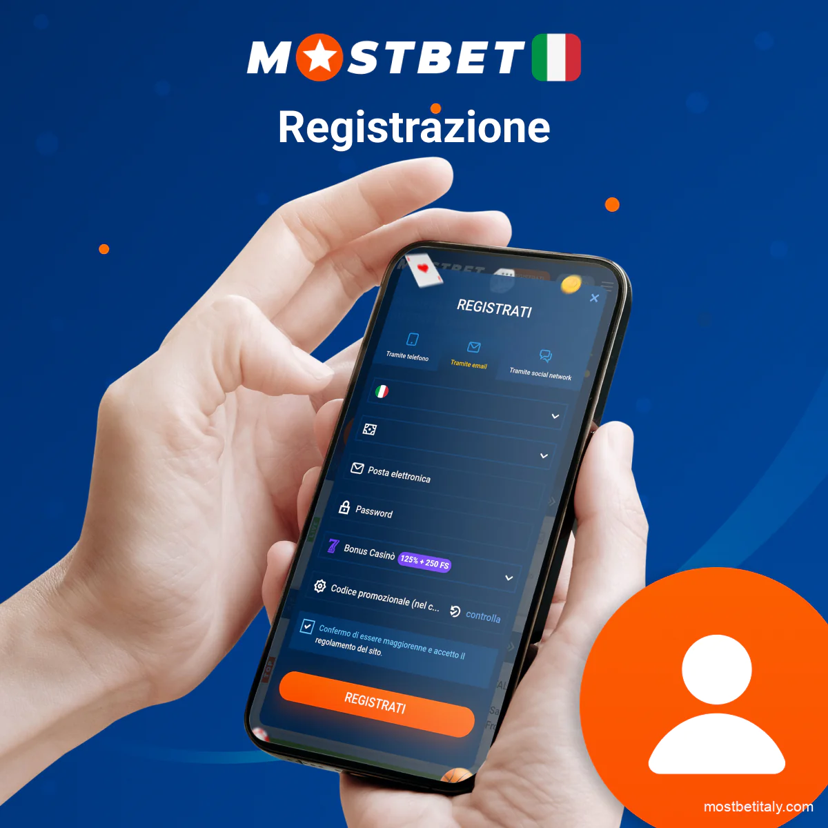Processo di registrazione sull’app Mostbet